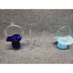 4‎ Pc Collectible Art Glass Baskets